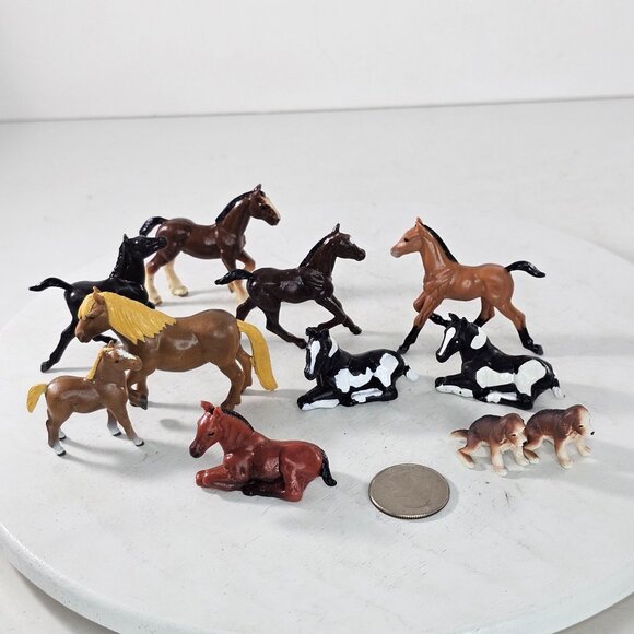 Vintage ERTL Farm Animal Horse & Dog Figurines Set Of 11 Miniature Toys - Picture 2 of 10